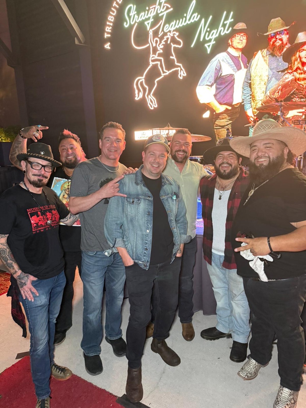 The Rugged Revival crew with the band Kin Faux at Straight Tequila Night